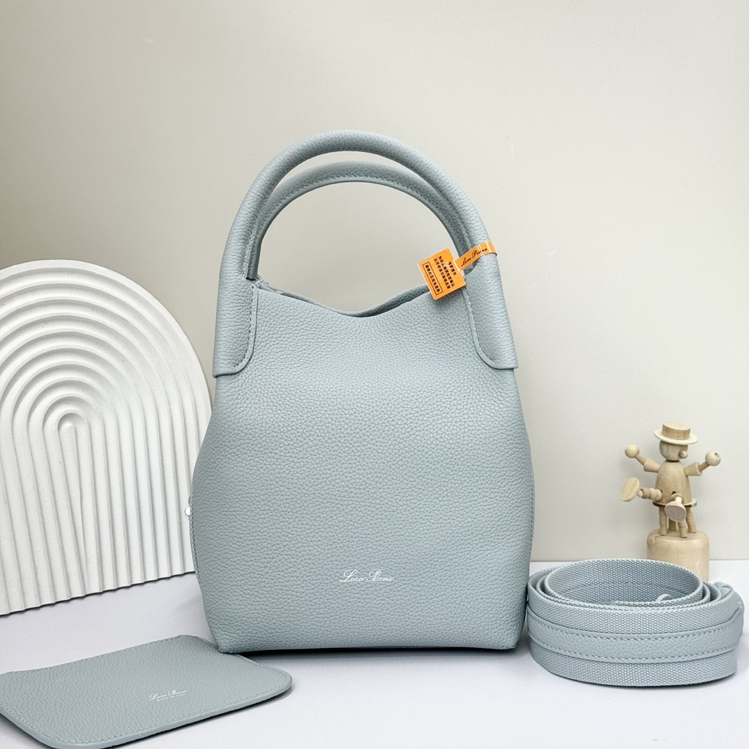 Loro Piana Small Bale Bag Grained Calfskin 17 x 17 x 21 cm