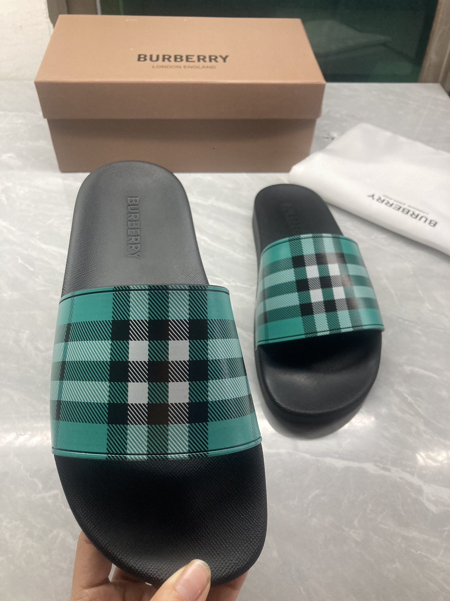 Burberry Check Slides