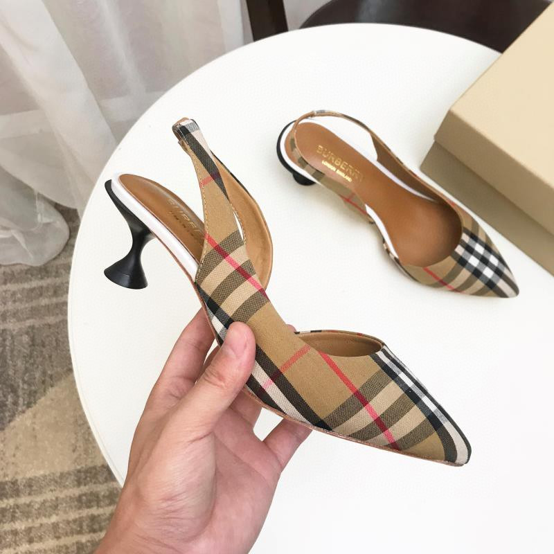 UA Burberry Check Slingback Pumps