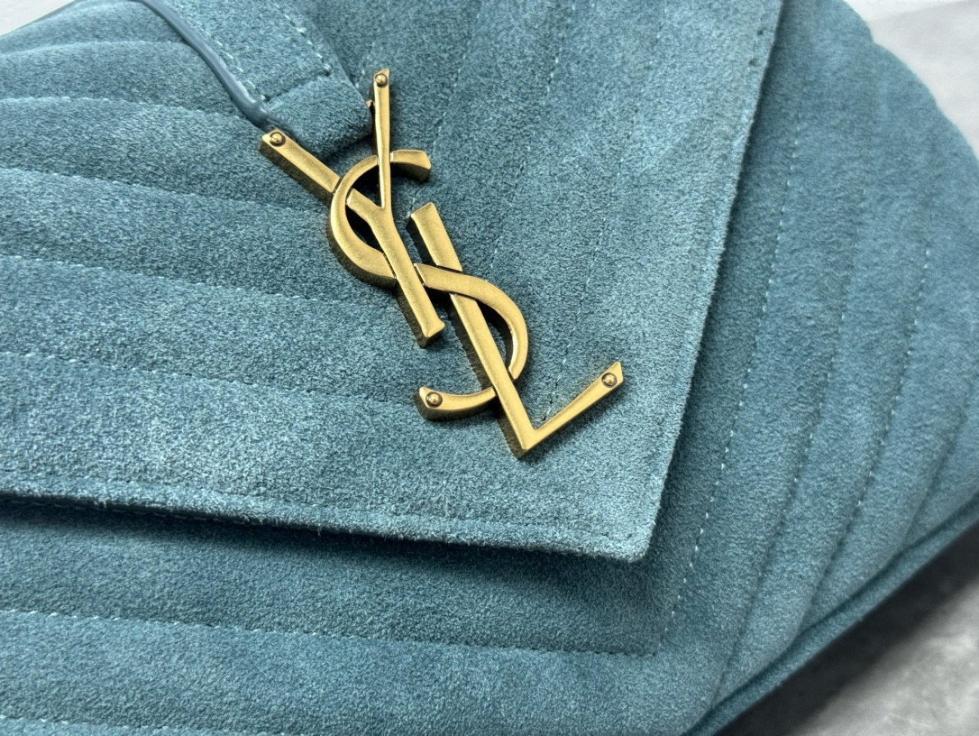 YSL LOULOU QUILTED SUEDE 23x17x9cm