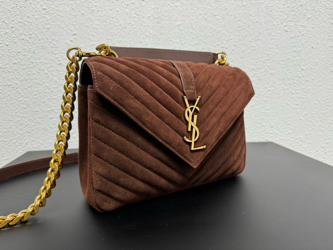 YSL LOULOU QUILTED SUEDE 23x17x9cm