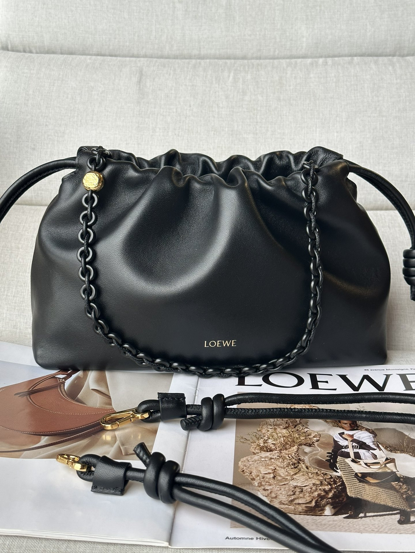 LOEWE Medium Flamenco purse in mellow nappa lambskin 30x10.5x20cm