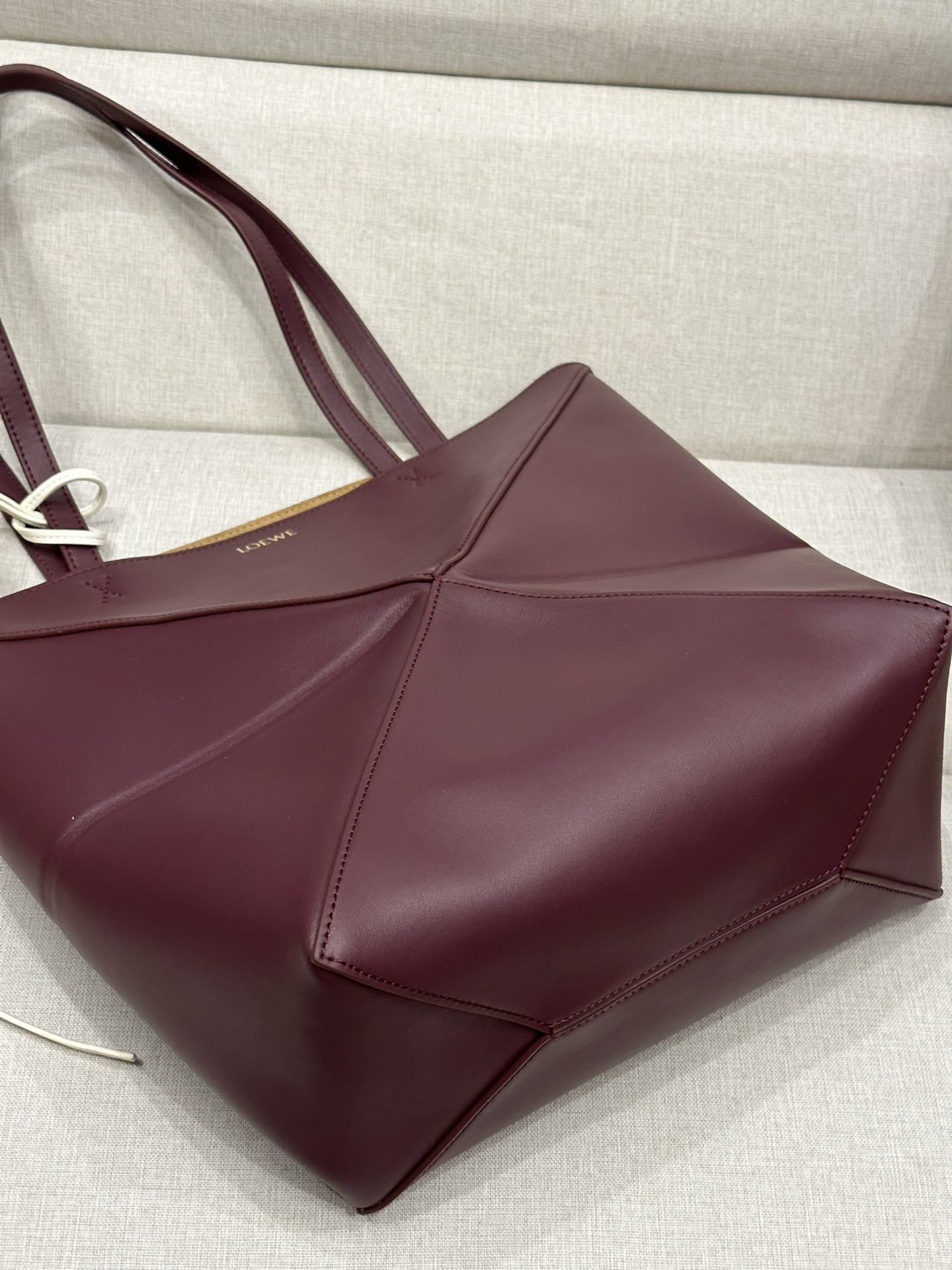 LOEWE Medium Puzzle Fold tote in shiny calfskin 25.5x14.5x31.5cm