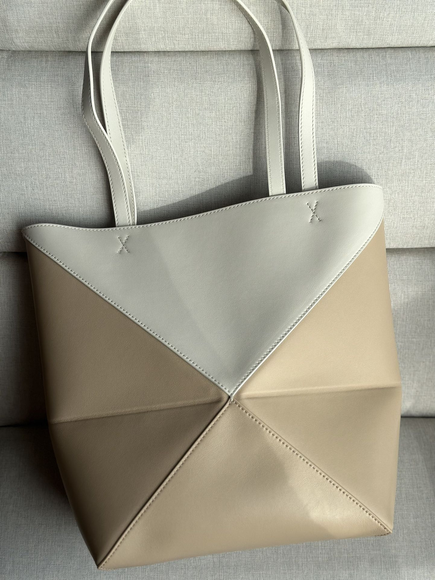 LOEWE Medium Puzzle Fold tote in shiny calfskin 25.5x14.5x31.5cm