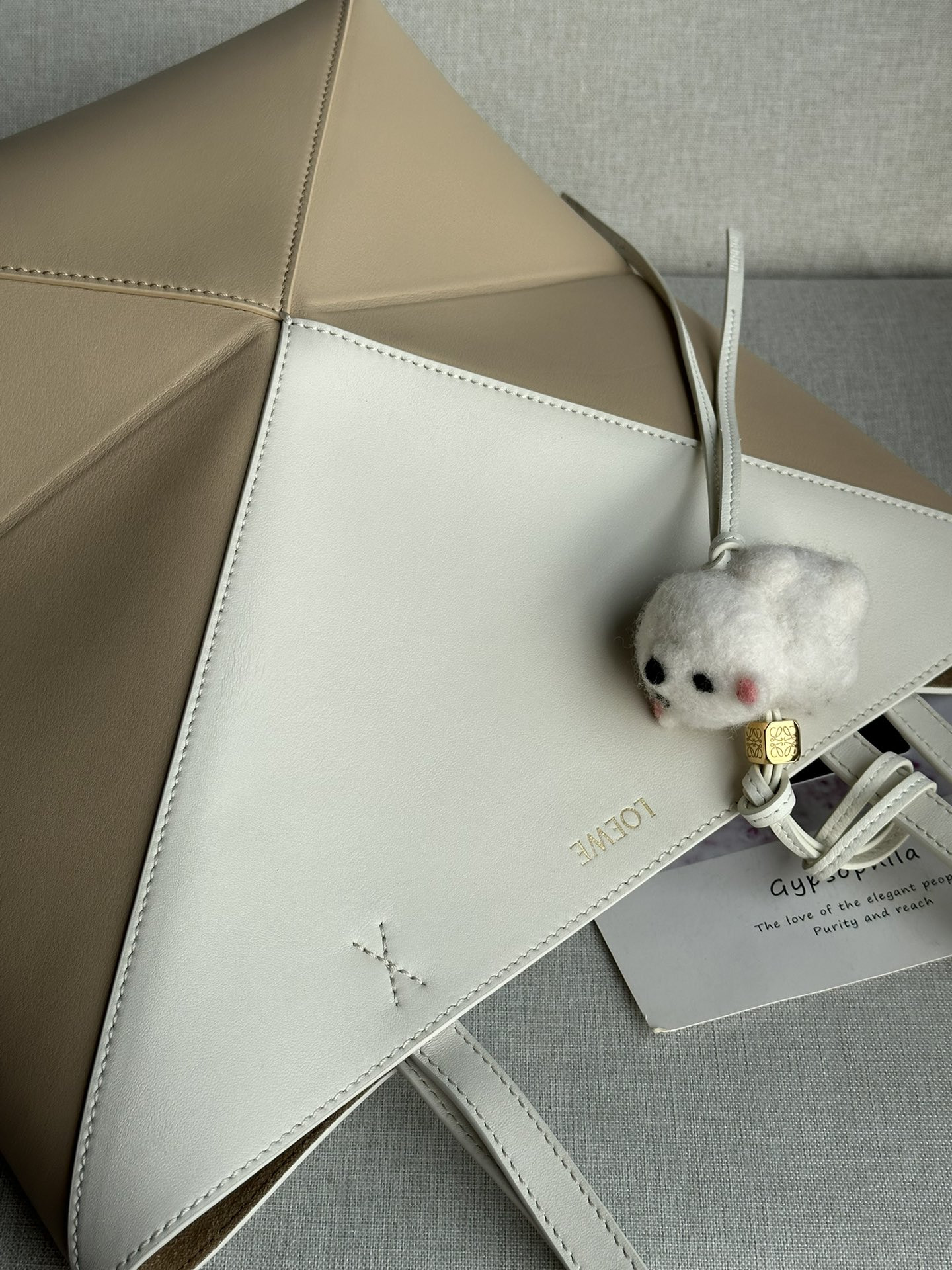 LOEWE Medium Puzzle Fold tote in shiny calfskin 25.5x14.5x31.5cm