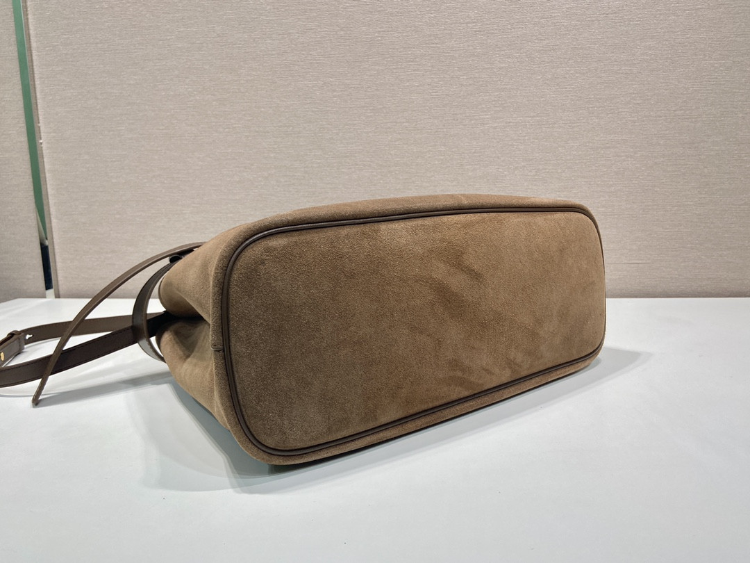 Prada Large Prada Buckle suede bag with belt 27.5x37.5x14cm