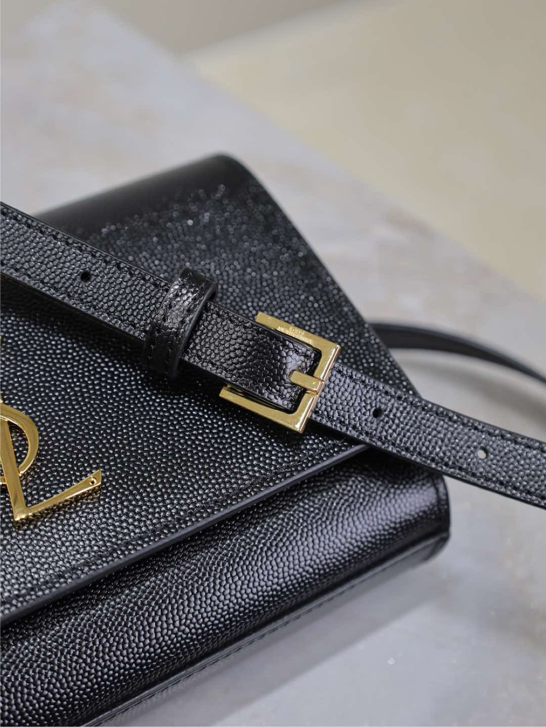 YSL kate belt bag in grain de poudre-embossed leather 18x12x4.5cm