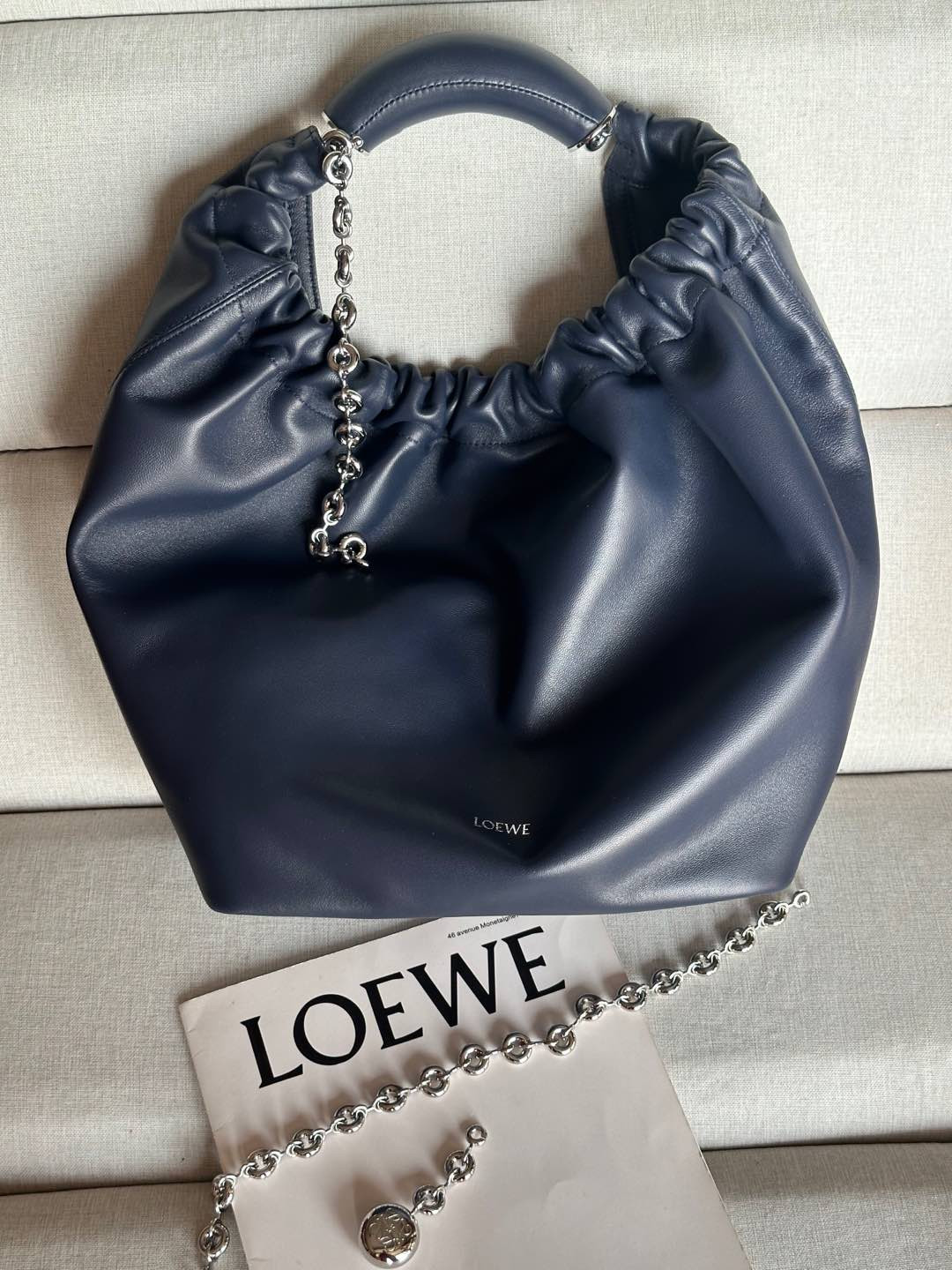 LOEWE Medium Squeeze bag in mellow nappa lambskin 34x33x13.5cm