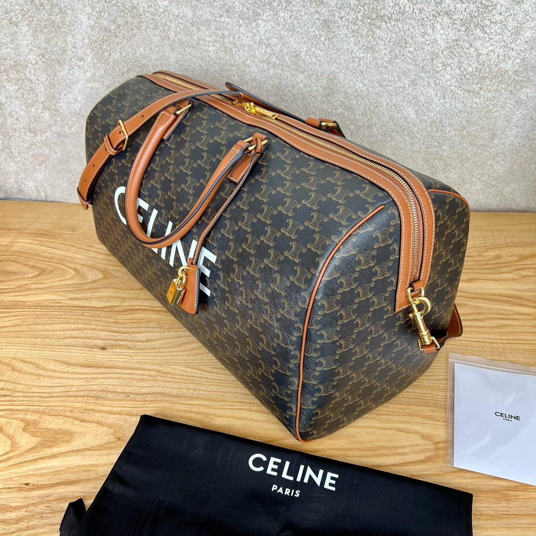 Celine Large Travel Bag IN Triomphe Canvas with Celine Print 50x27x23cm