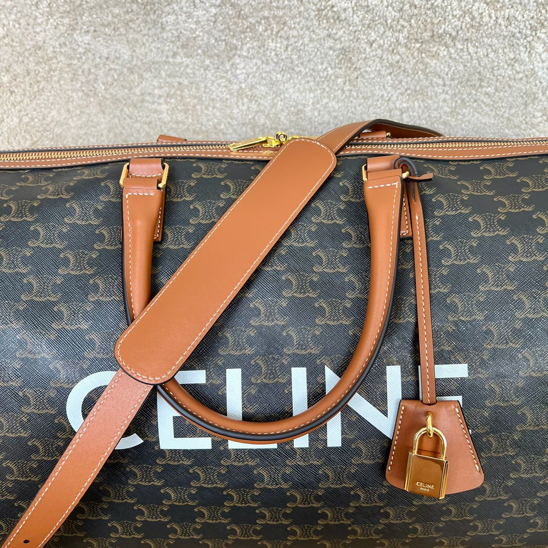 Celine Large Travel Bag IN Triomphe Canvas with Celine Print 50x27x23cm