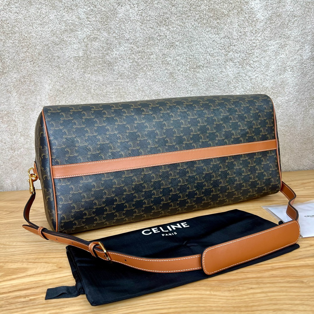 Celine Large Travel Bag IN Triomphe Canvas with Celine Print 50x27x23cm