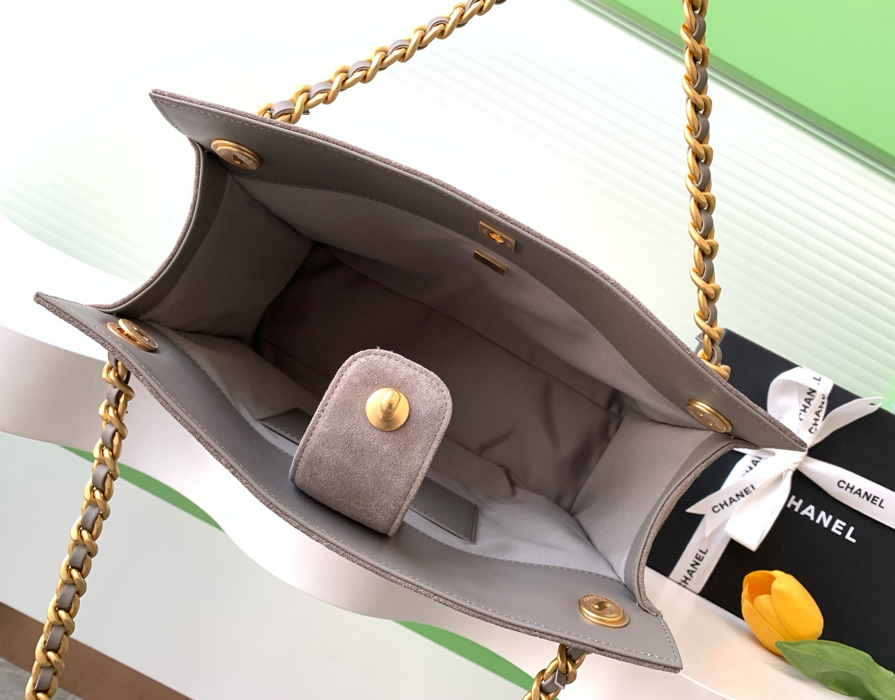 Chanel shopping bag hobo 26x31x13cm