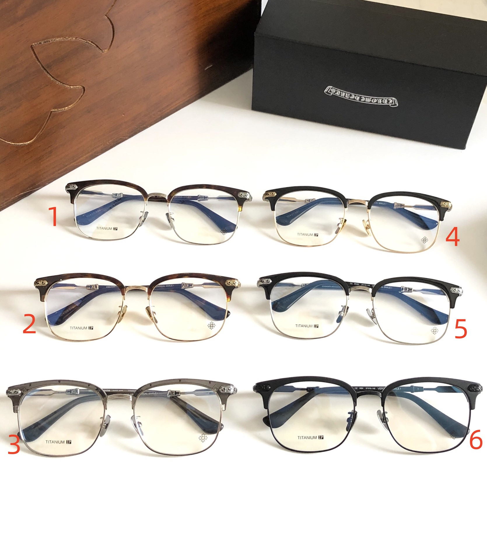 Chrome Hearts Glasses VERTICAL SMILE I 57-19-148