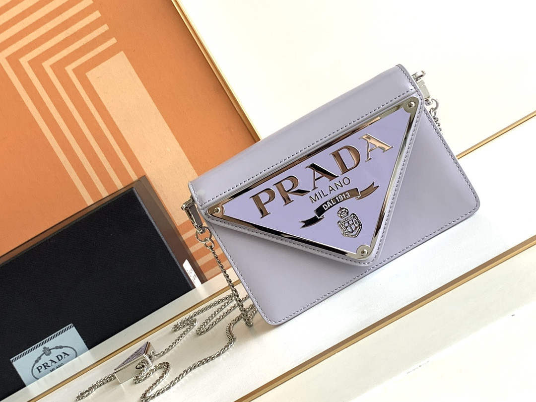 Prada Brushed Leather Shoulder Bag 17x 9.5x3.5cm