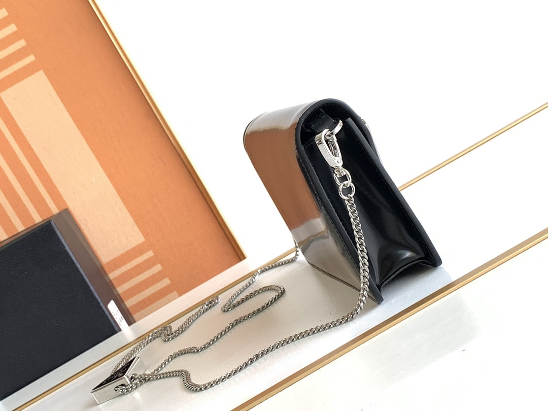 Prada Brushed Leather Shoulder Bag 17x 9.5x3.5cm