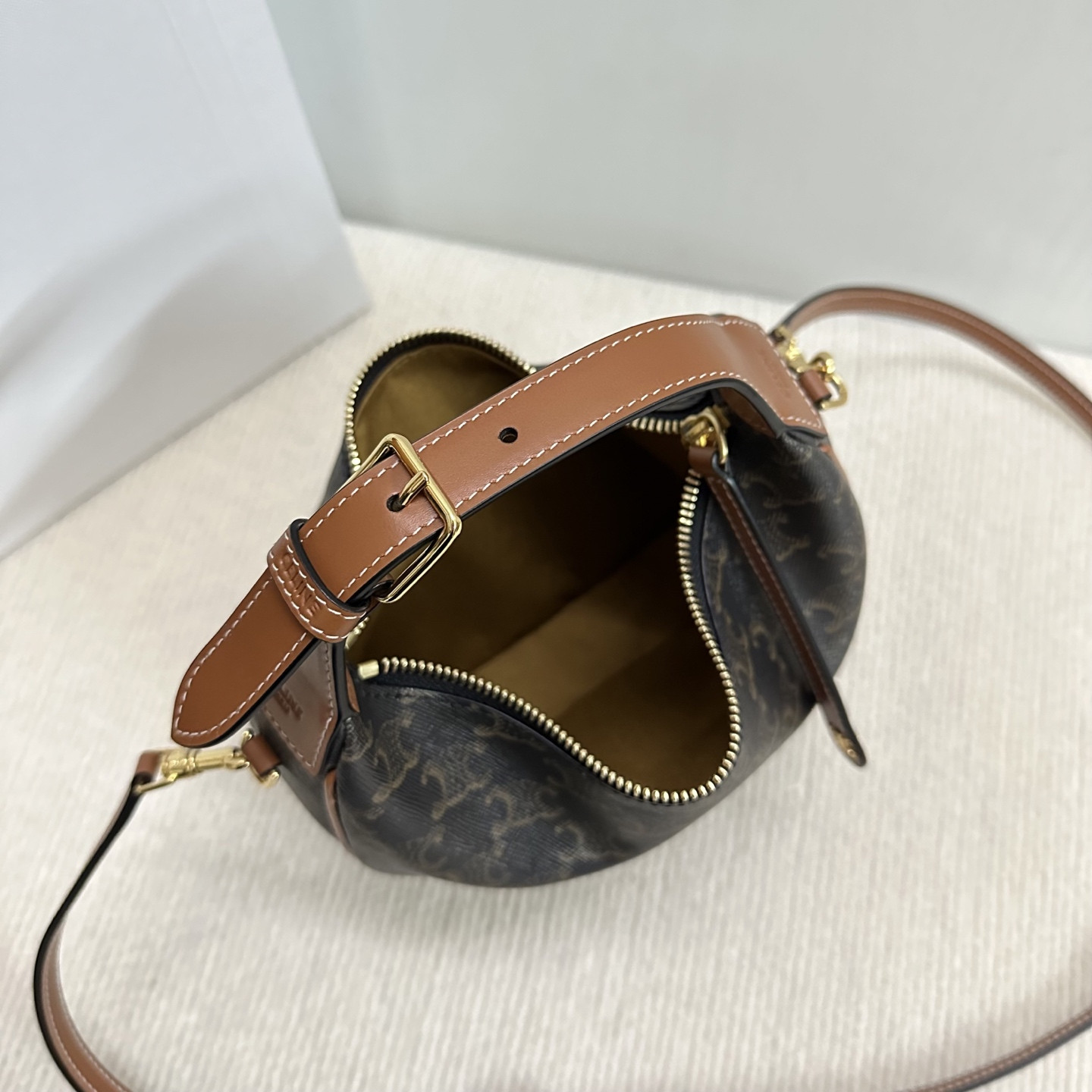 Celine Teen CELINE Lulu in Triomphe canvas and calfskin 21x24x5cm