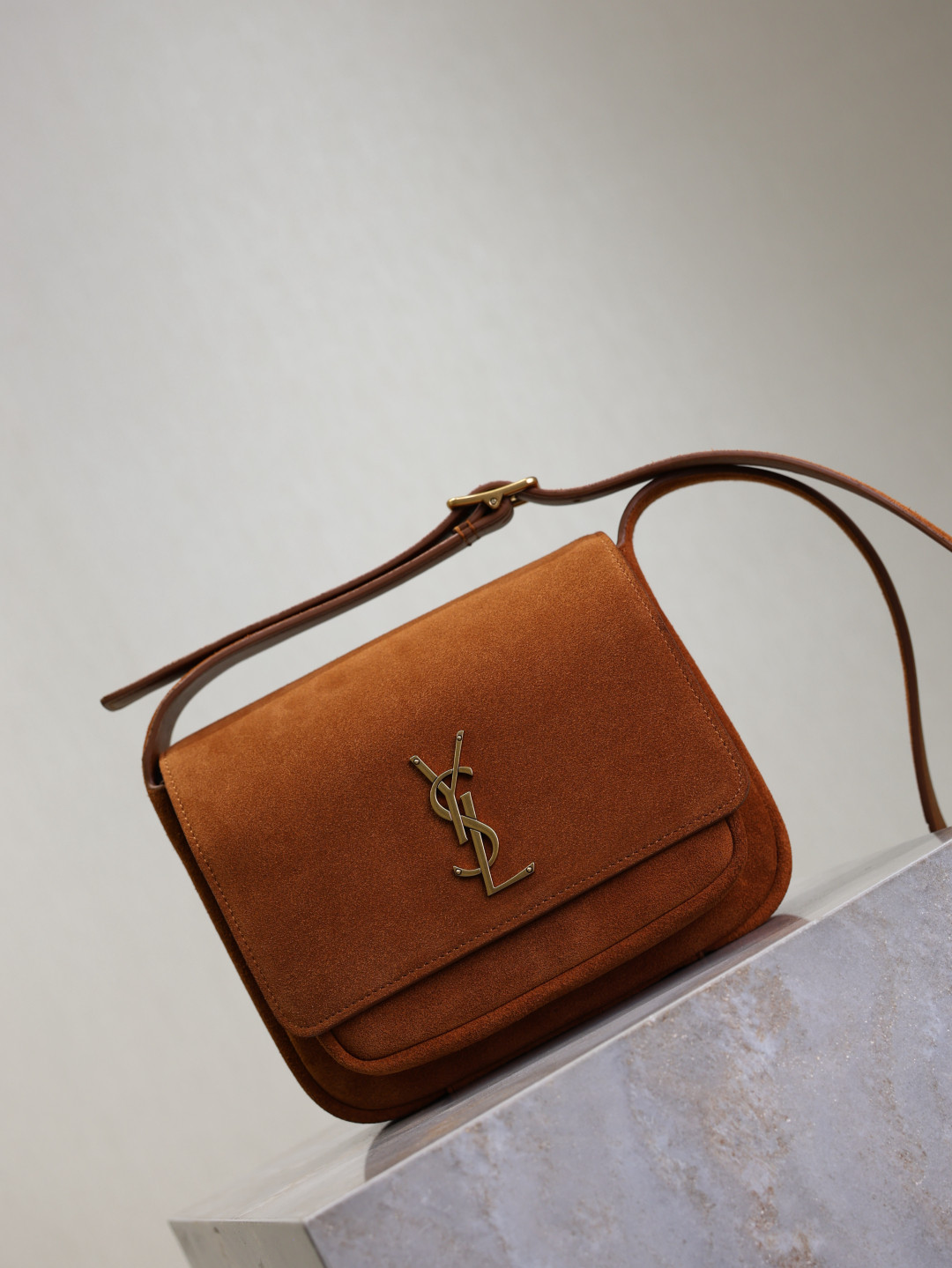 YSL NIKI satchel in suede 21.5x16x9cm