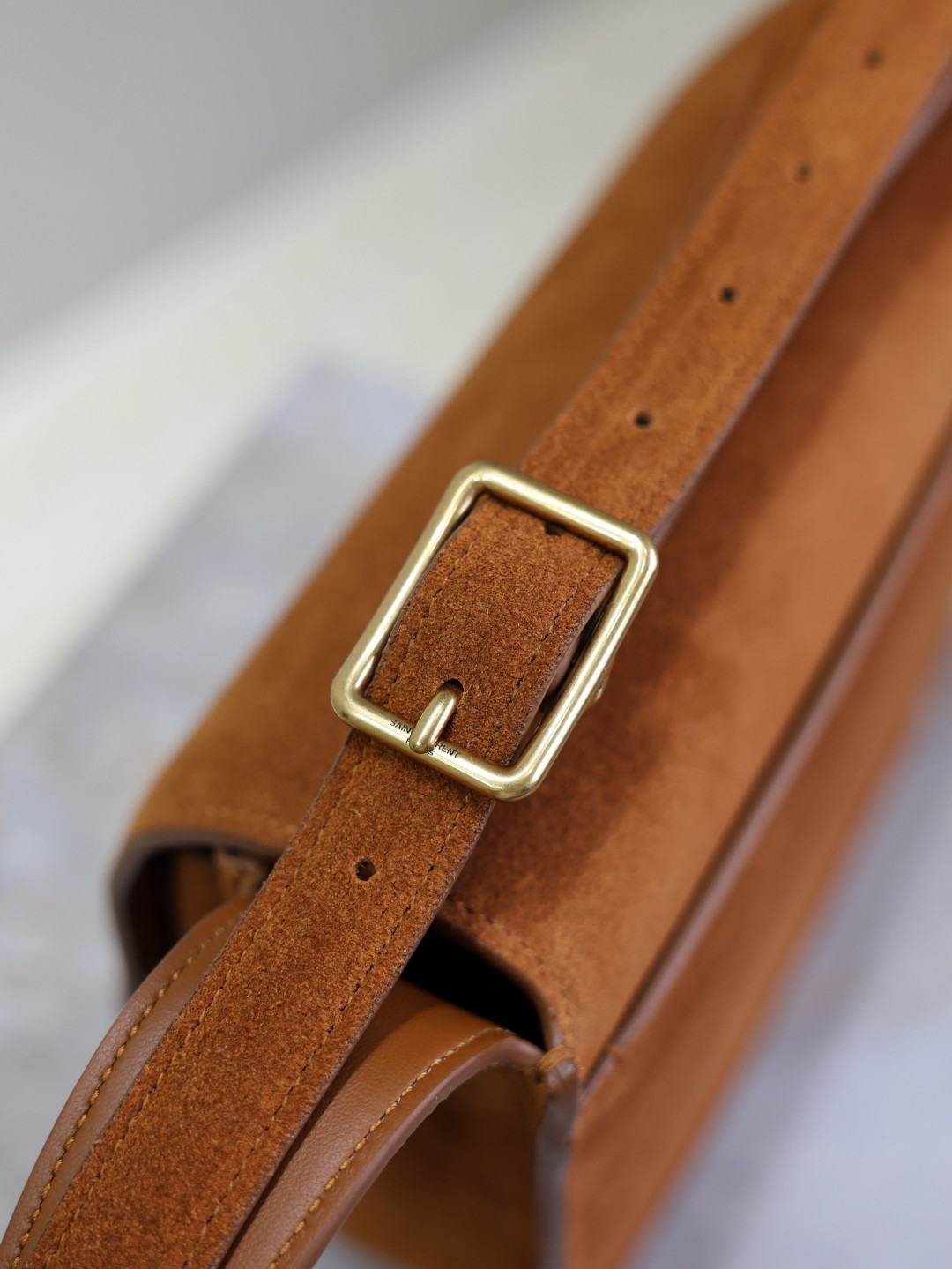 YSL NIKI satchel in suede 21.5x16x9cm