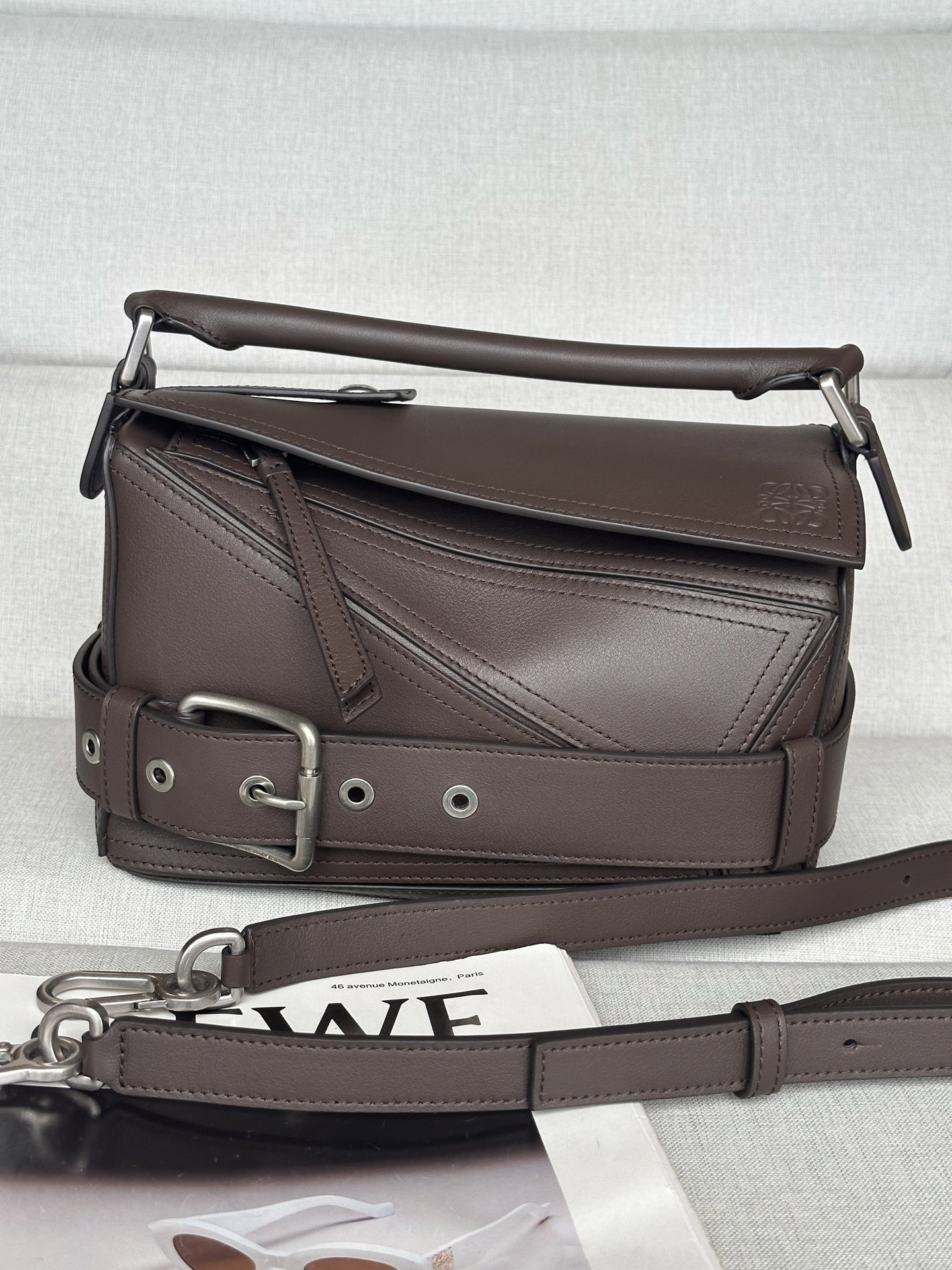 Loewe Small Puzzle Biker bag in shiny calfskin 16.5x24x10.5cm