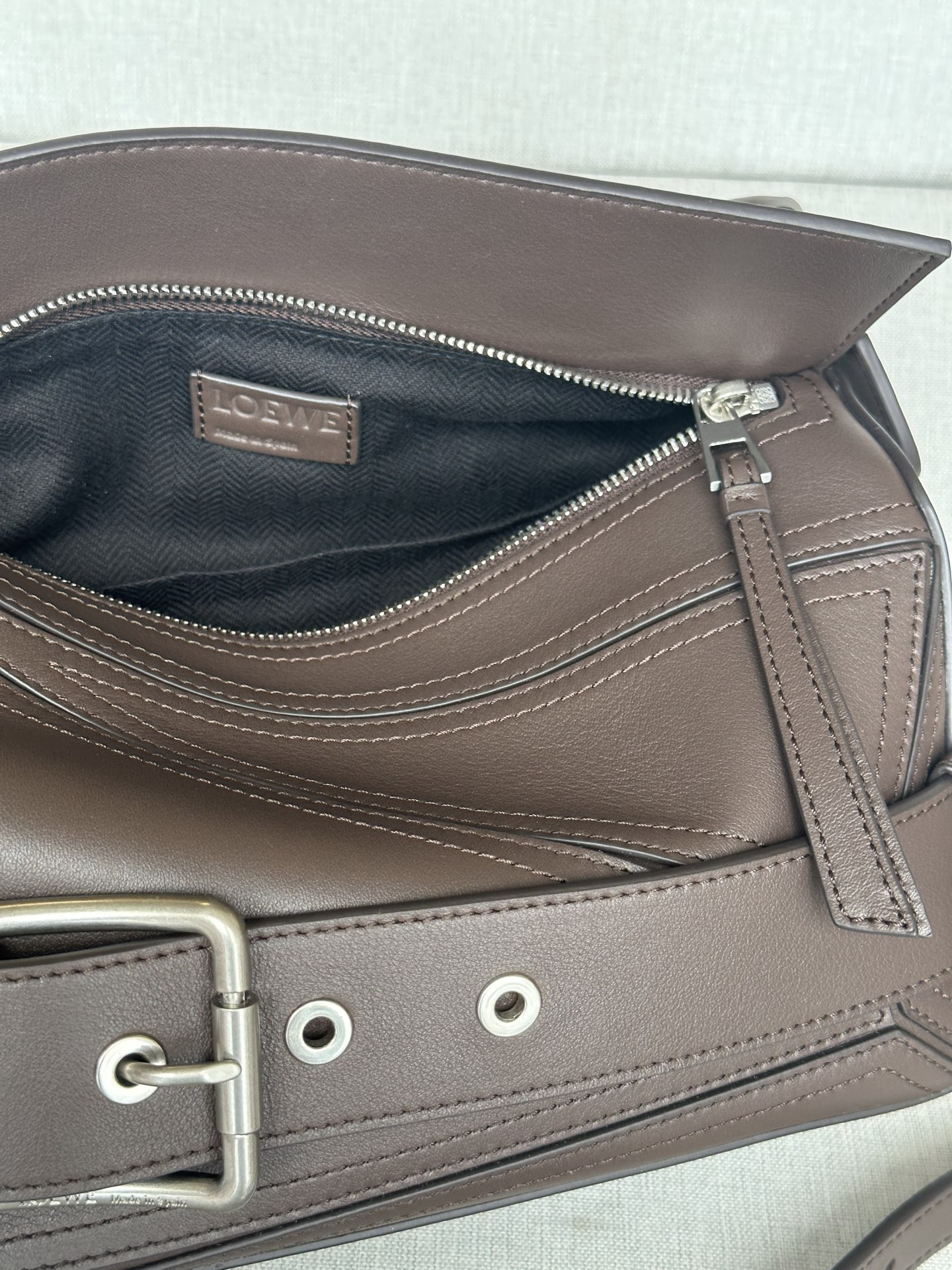 Loewe Small Puzzle Biker bag in shiny calfskin 16.5x24x10.5cm