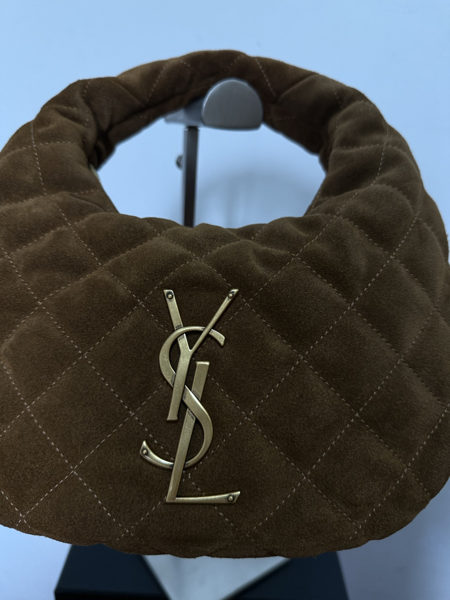 YSL ICARINO in Quilted Suede 17x15.5x3cm