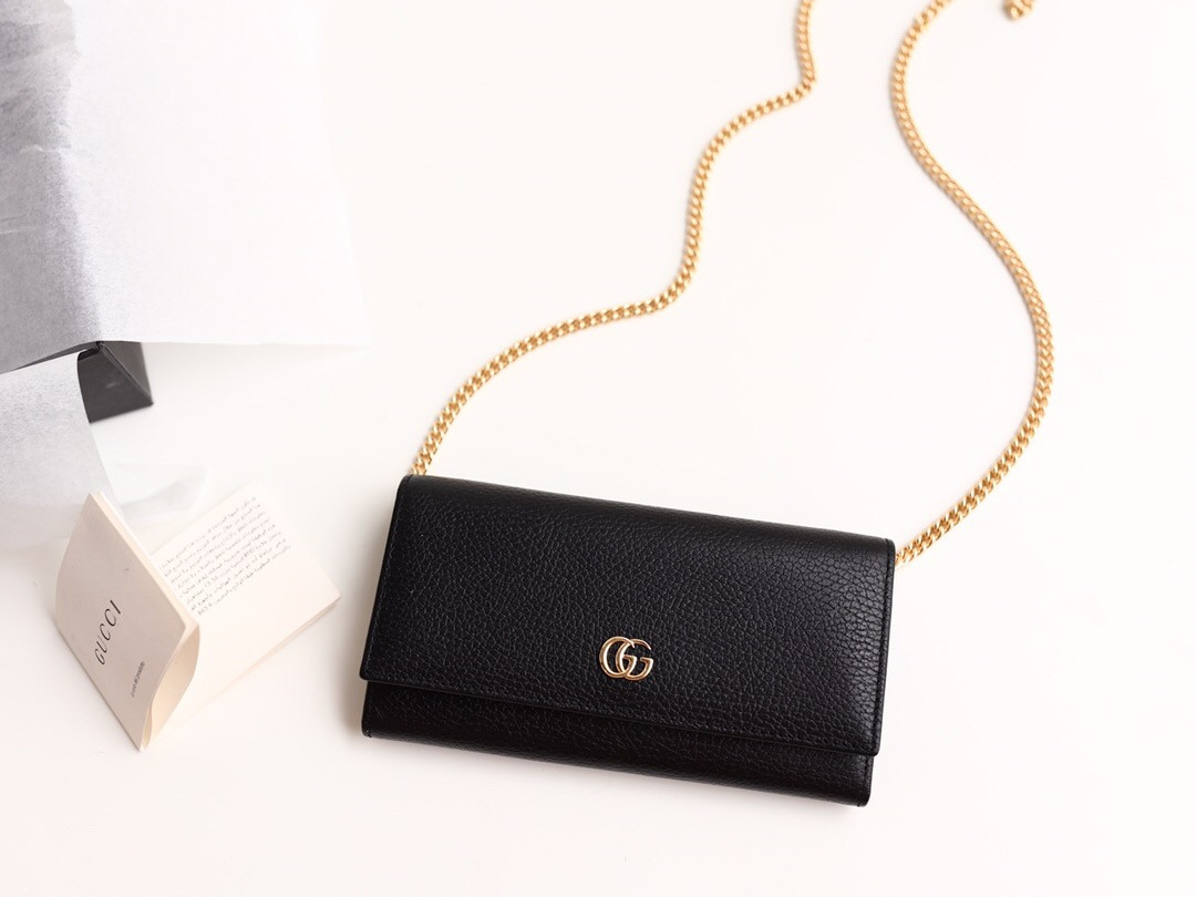 Gucci GG Marmont leather chain wallet